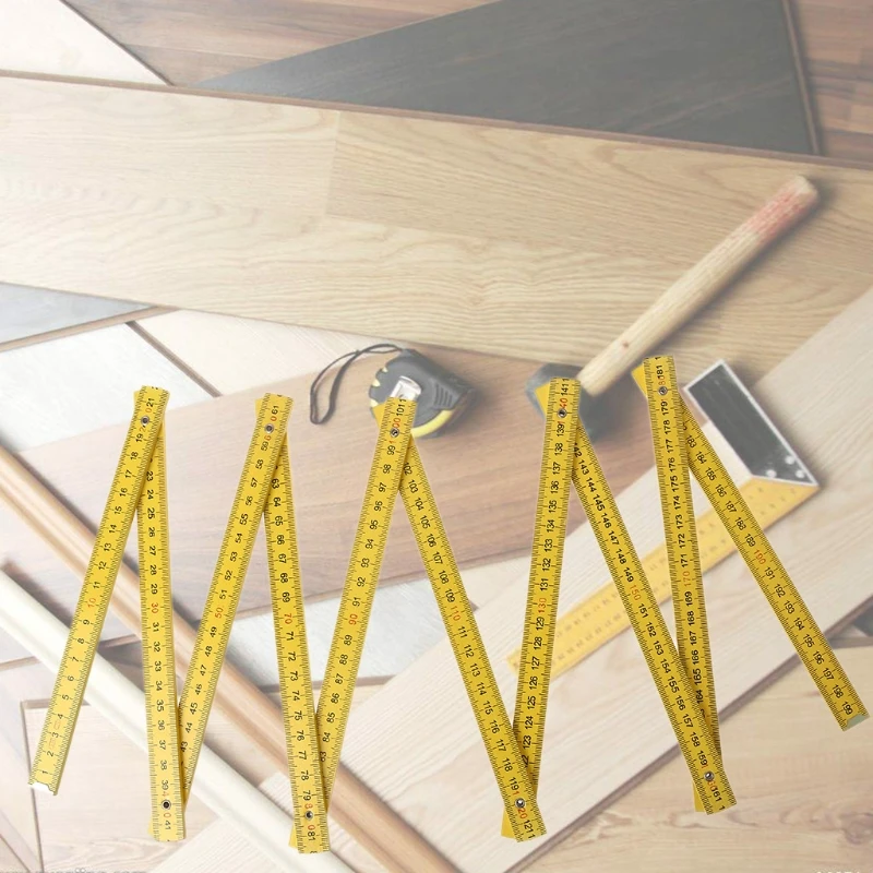 Yellow Plastic Ruler with Long Extension and Light Weight and Small Volume Best Standard Measure Tool for Craftman Work