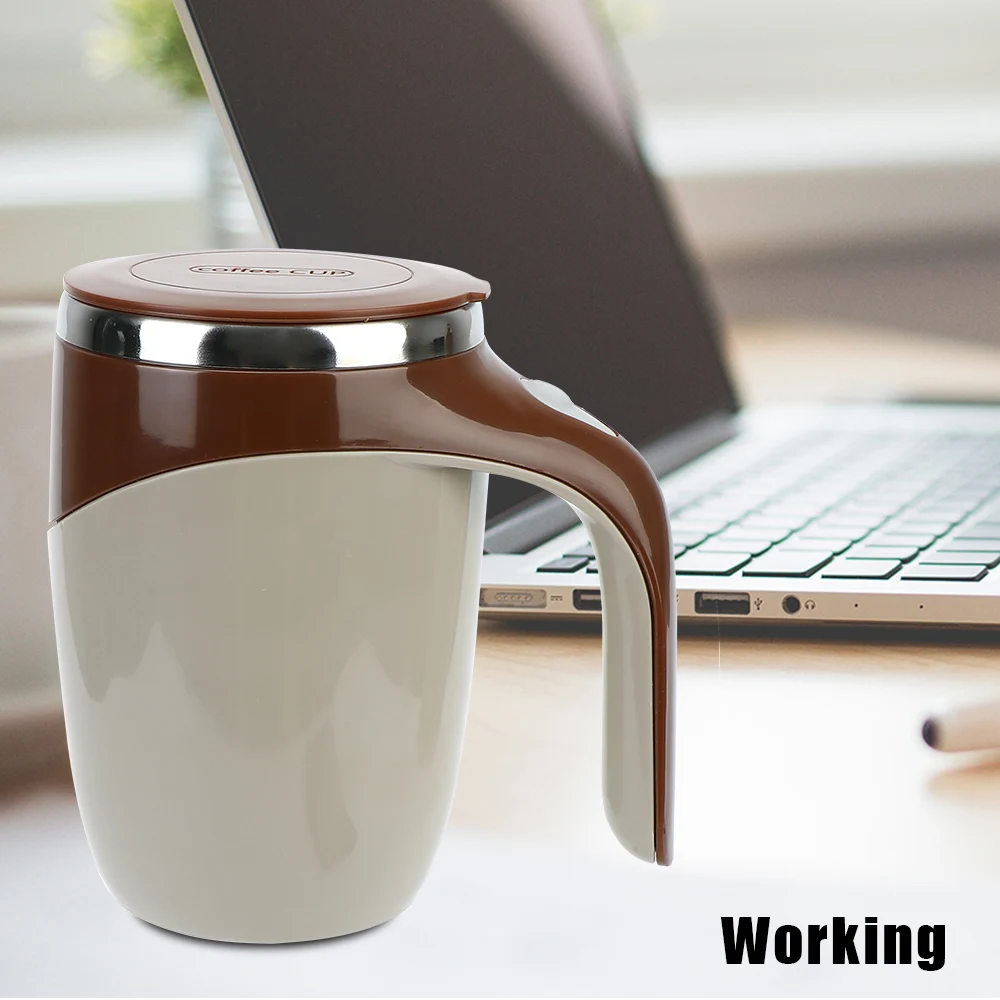 Magnetic Rotating Electric Milk Cup Auto Stirring Cup Lazy Coffee Stirring Cup Warmer Bottle Mark Cup 304 Stainless Steel