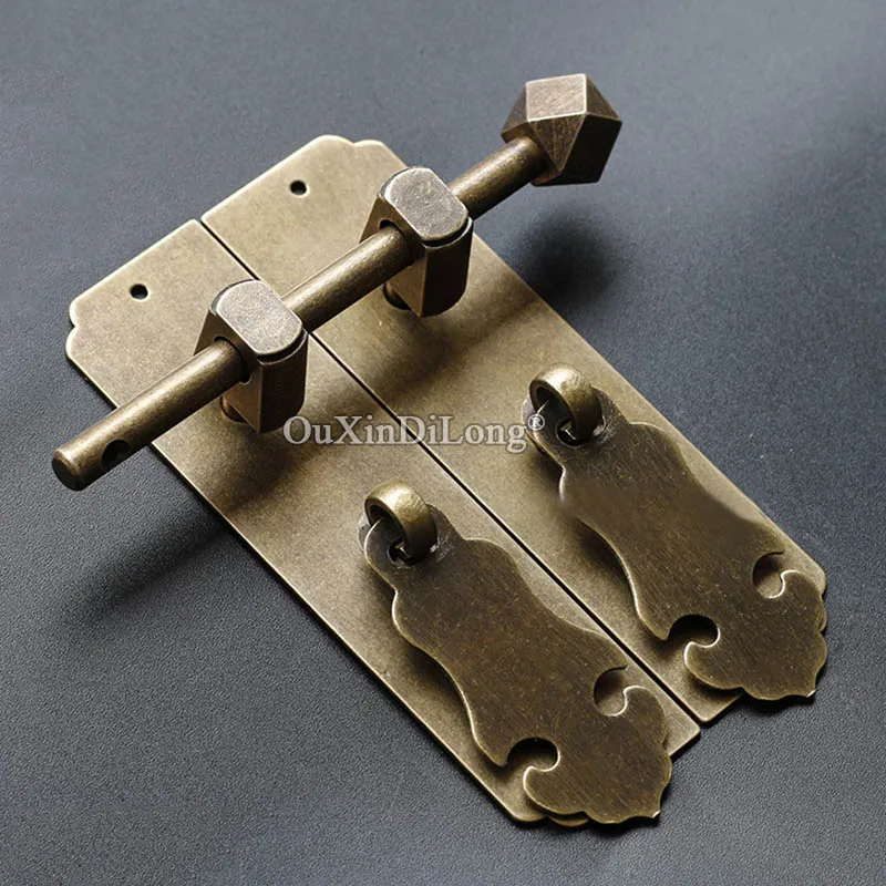 Retro Vintage 2Pairs Pure Brass Wood Furniture Door Handles Cupboard Wardrobe Closet Dresser TV Cabinet Door Pulls Handles+Pins