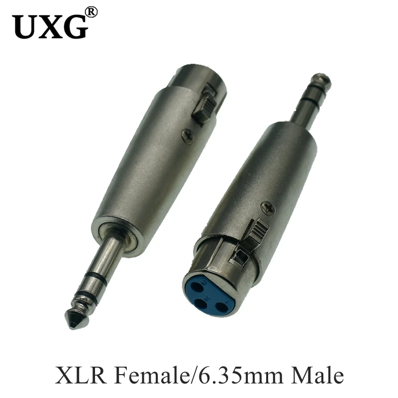 3Pin XLR żeński na 6.35mm męski Mono Jack Adapter ołowiu mikrofon 3pin XLR męski na RCA żeński lider Adapter niklowany