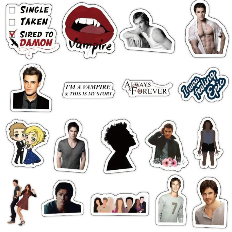 10/30/50 PCS Horror Vampire Diaries American TV Series Graffiti Laptop Luggage Skateboard Guitar Waterproof Stickers Wholesale