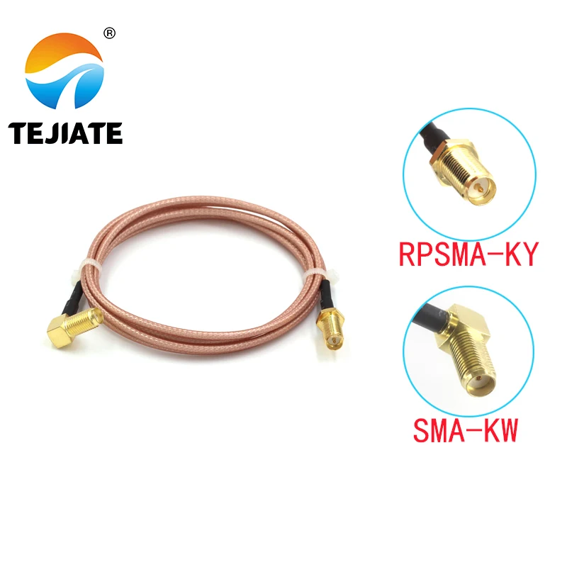 

1PCS TEJIATE Adapter Cable RPSMA To SMA Type RPSMA-KY Convert SMA-KW 8-90CM 1M 1.5M 2M Length Connector RG316 Wire