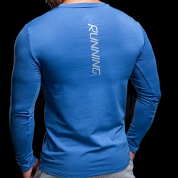 Long sleeve Quick Dry Workout Running T-shirts Compression Fitness Tops Breathable Gyms men Clothing Jogger Male Sports Shirts