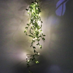 2m 3m 5m 10m Led String Light RGB Green Leaf Garland Vine Fairy Lights 5V Bateria Caixa Power Christmas Wedding Party Decoração