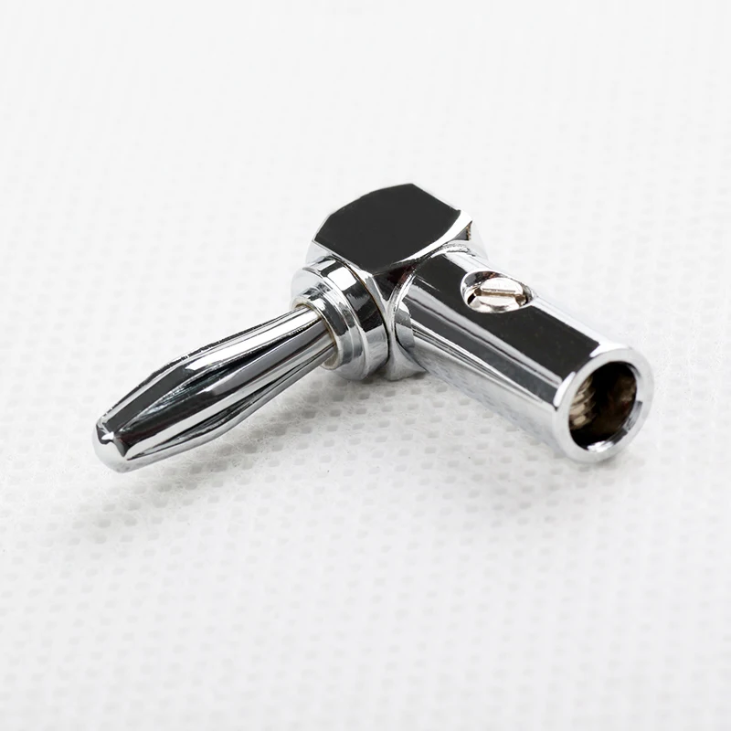 하이파이 스피커 플러그 앰프 오디오 바나나 커넥터 로듐 도금 90도 직각 스피커 커넥터