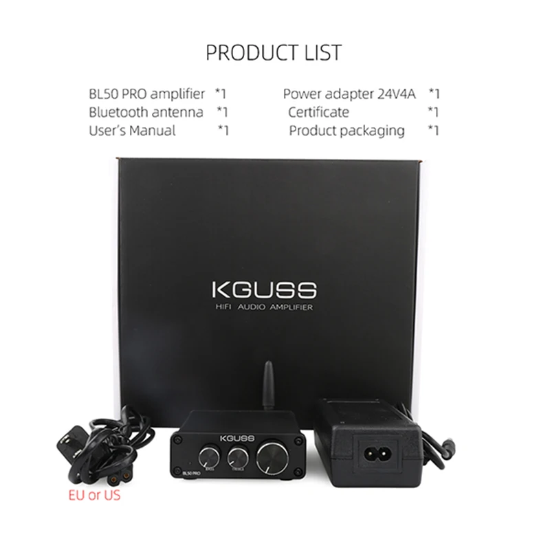 Bluetooth 5.0 HiFi wzmacniacze mocy Stereo domowe Audio cyfrowy wzmacniacz dźwięku z Treble Bass