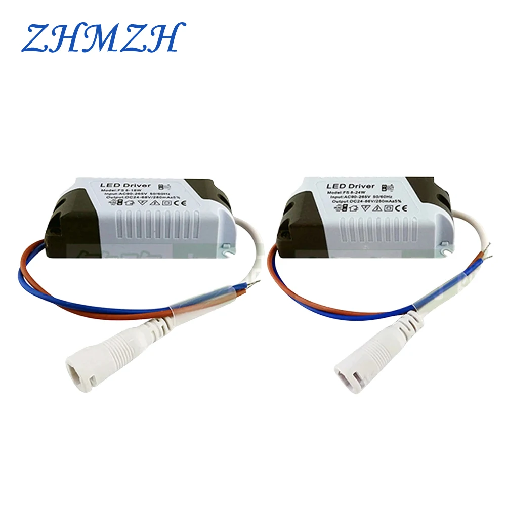 8-18W 8-24W LED Driver Constant Current 110V 220V LED Power Supplies 280mA with DC Female Socket Drivers for LED Panel Lights