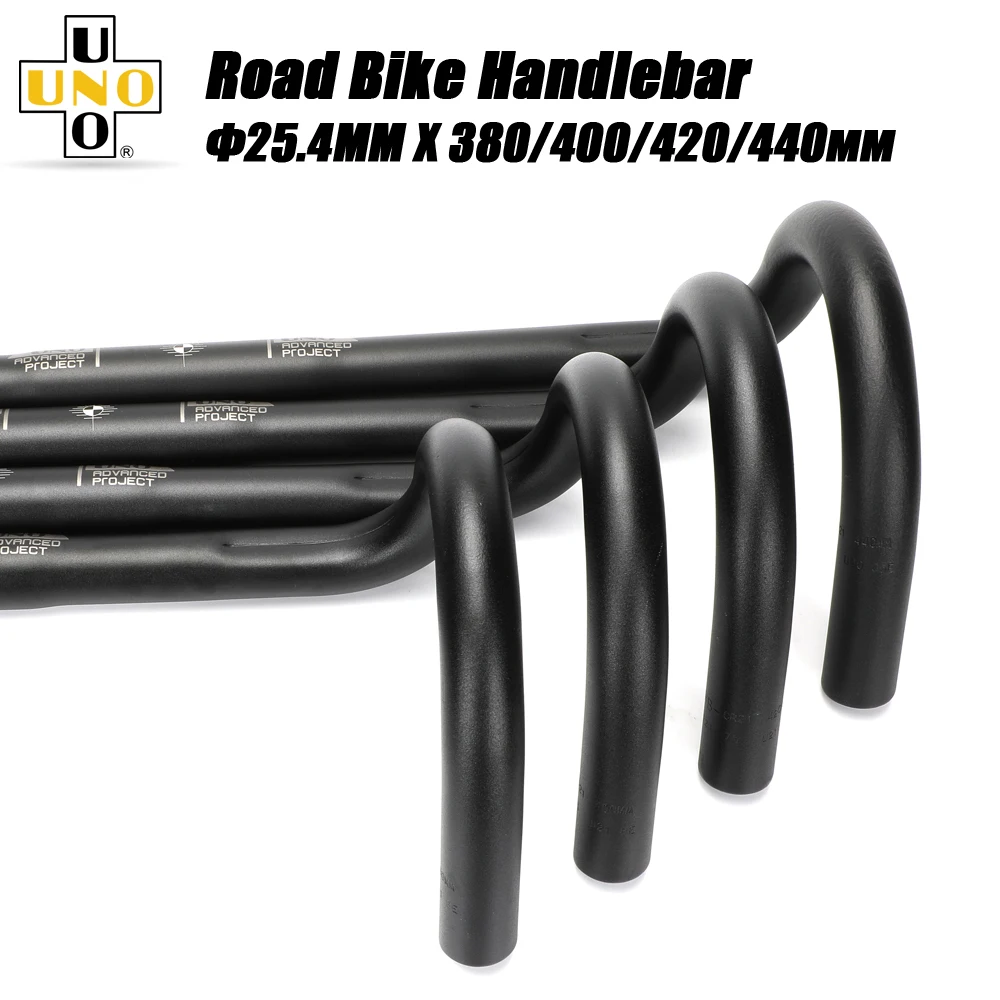 UNO Road Bike Handlebar 380/400/420mm Ultralight Bicycle Steering Wheel 25.4 Drop Bar Racing Handle Bar Accessories