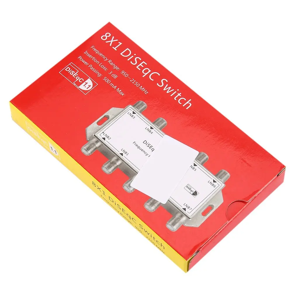 DS81 8 in 1 Satellietsignaal DiSEqC Switch LNB Ontvanger Multischakelaar Zware Zink gegoten Chrome Behandeld Drop Shipping 2020