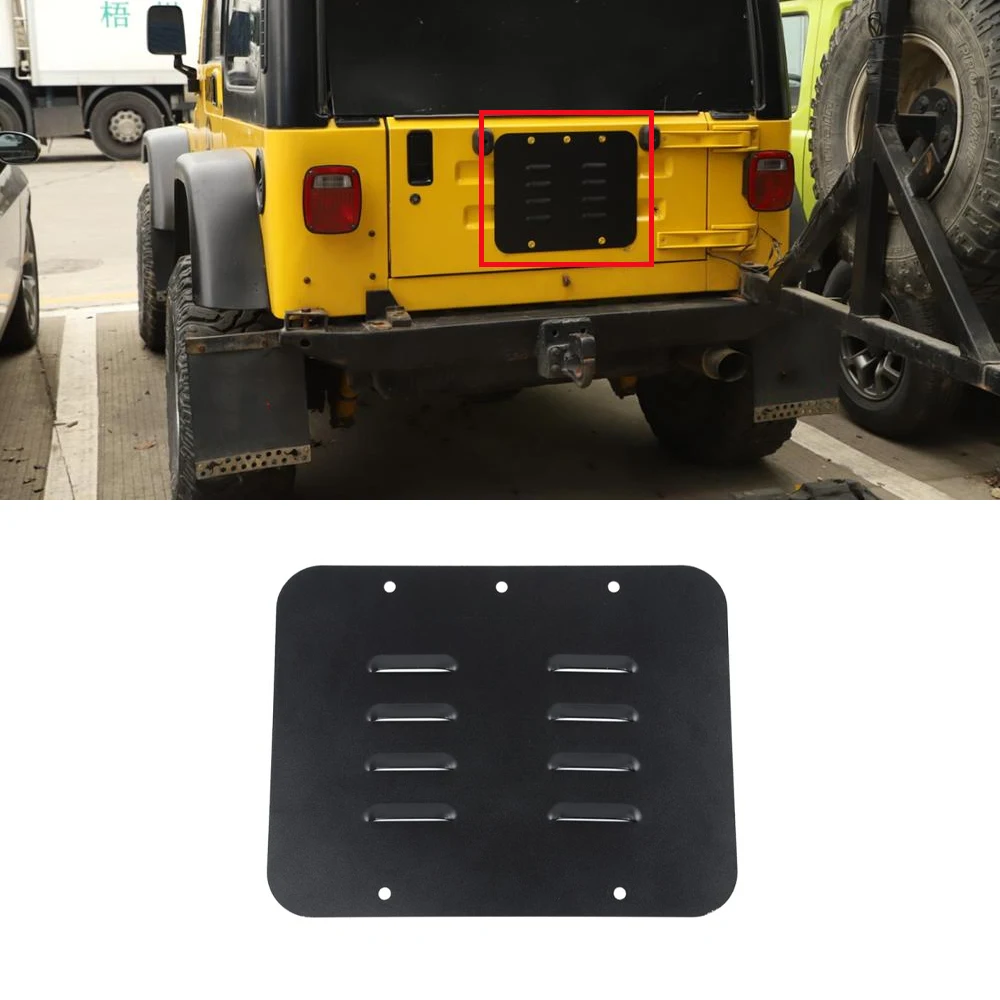 Car Tailgate Spare Tire Carrier Delete Filler Plate Tramp Stamp for Jeep Wrangler TJ 1997-2002 2003 2004 2005 2006 Accessories