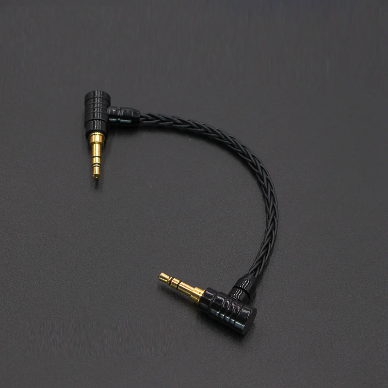 Audiocrast 10cm 3,5mm Stecker auf 3,5mm Männlich 8 kerne Silber Überzogene 3,5mm Stereo Audio Hifi Audio kabel auto AUX draht kabel