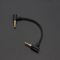 Audiocrast 10 Cm 3.5 Mm Male Naar 3.5 Mm Male 8 Cores Verzilverd 3.5 Mm Stereo Audio Hifi Audio kabel Auto Aux Draad Kabel