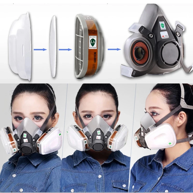 New 6200 Dust Gas Mask With 7093 suit P100 Filter Half Face Gas Respirator For Painting Spraying Polishing Work Safety