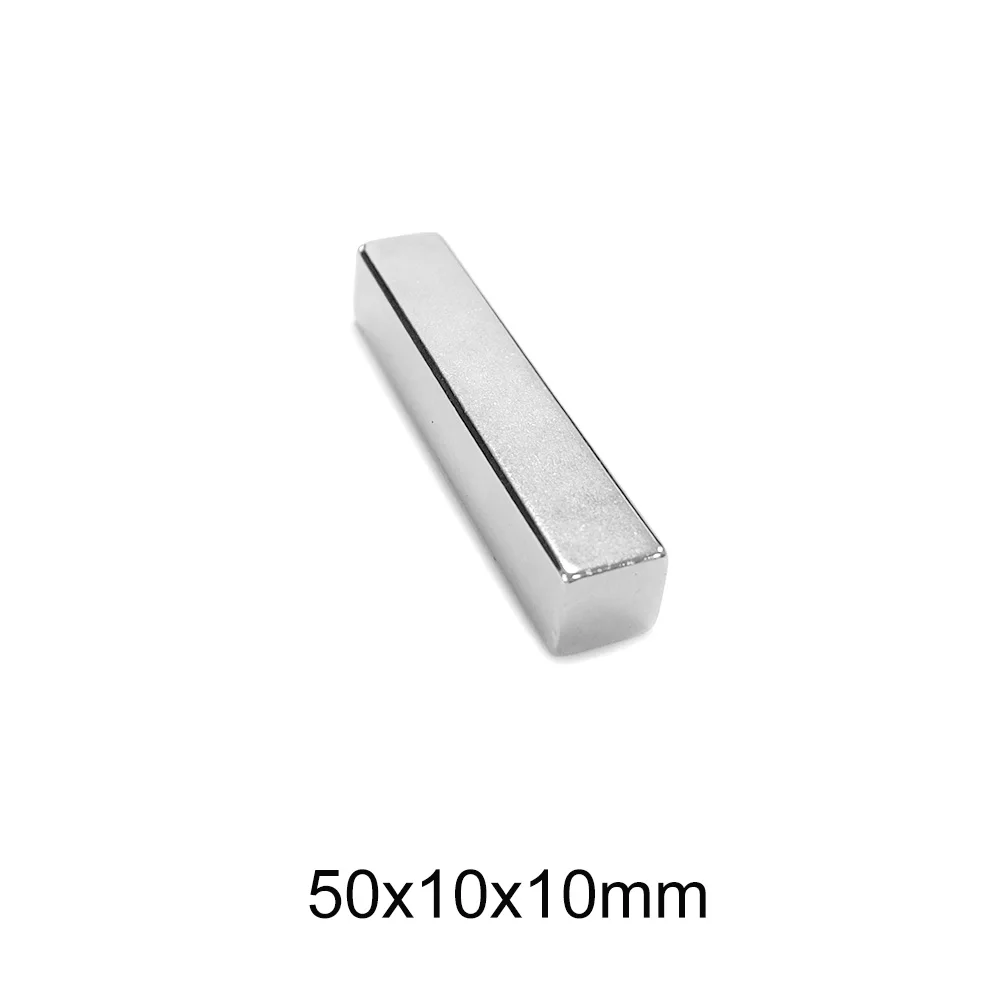 1/2/5/10PCS 50x10x10 Strong Magnet sheet 50mm*10mm Permanent Neodymium Magnet 50x10x10mm Strip Block Search Magnets 50*10*10