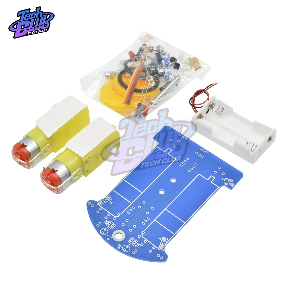 D2-1 Smart Robot Car Kits Intelligent Tracking Line Car Photosensitive Robot DIY Kit Patrol Automobile Parts DIY Electronic Toy