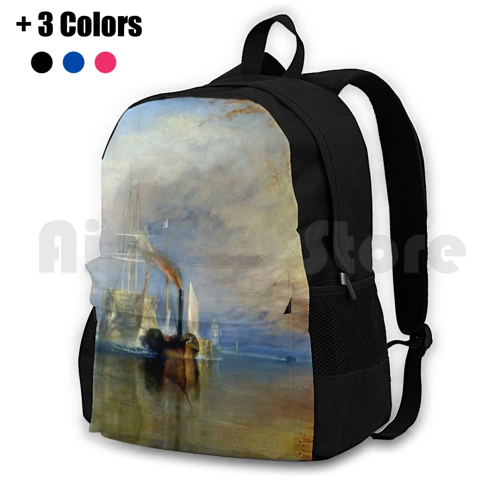 Joseph Mallord William Turner The Fighting Temeraire Outdoor Hiking Backpack Waterproof Camping Travel Hms Temeraire Vintage