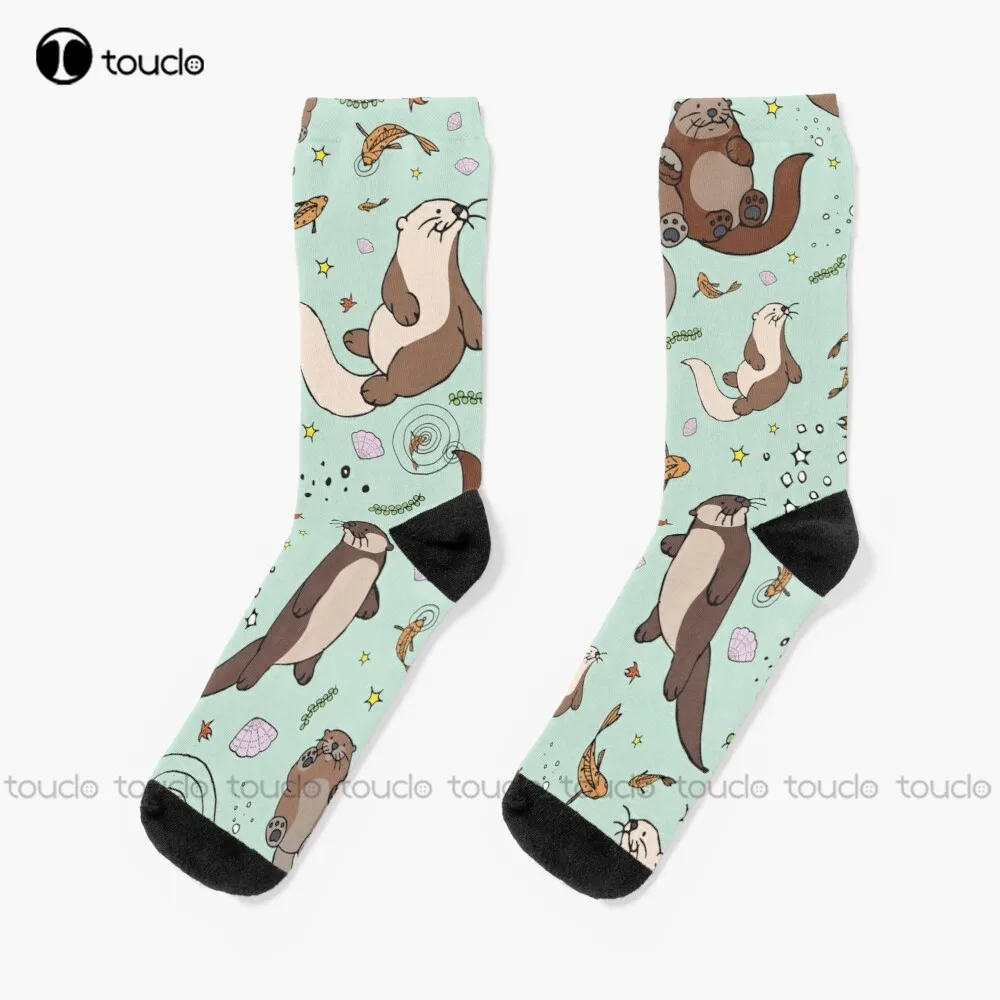 

Sea Otters Cute Otter Socks Fun Socks For Men Christmas New Year Thanksgiving Day Gift Unisex Adult Teen Youth Socks Custom