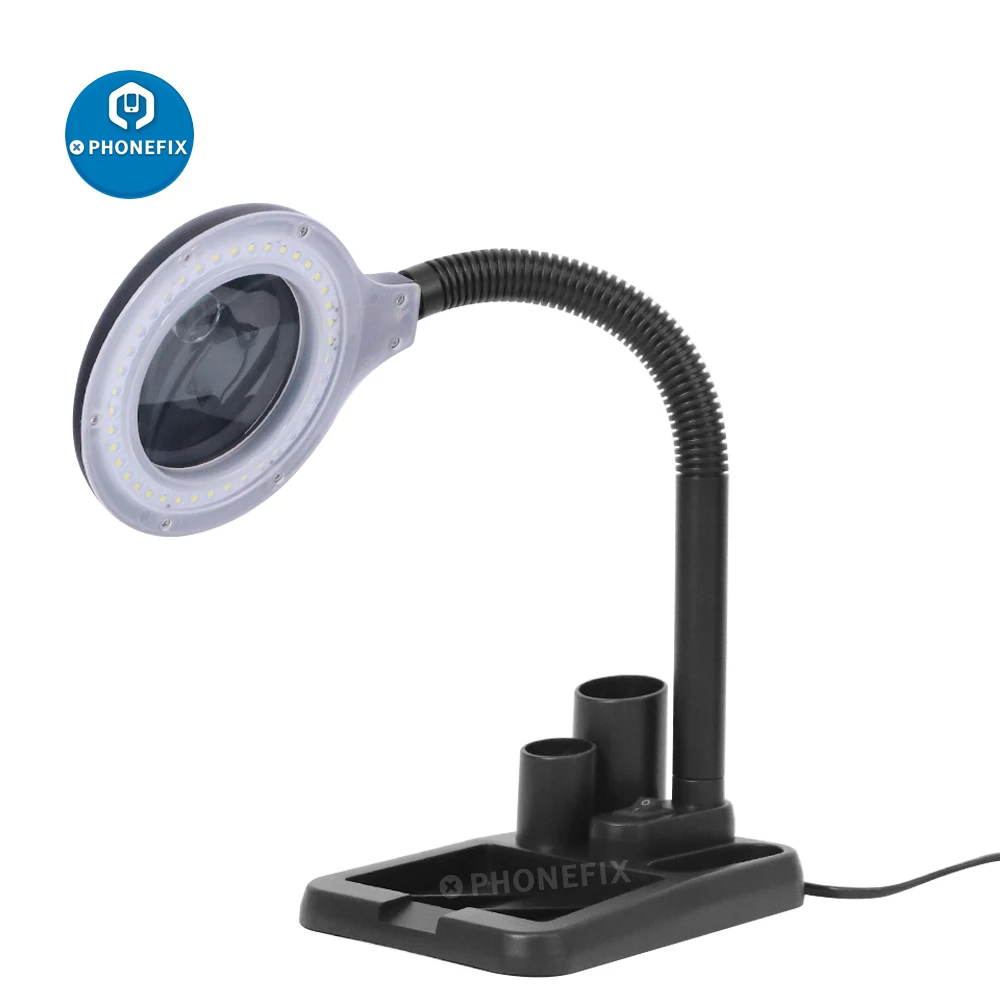 30W 40LED Illuminated Magnifier with 5X/10X LED Magnifying Glass Magnifier for Soldering Iron Repair/Table Lamp/Beauty Tool