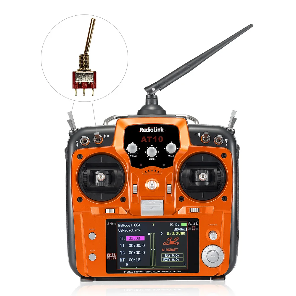 Radiolink Two-way-position 2 Gear Long Switch for AT9/AT9S/AT10/AT10II SWB or SWF Accessories Replacement Parts