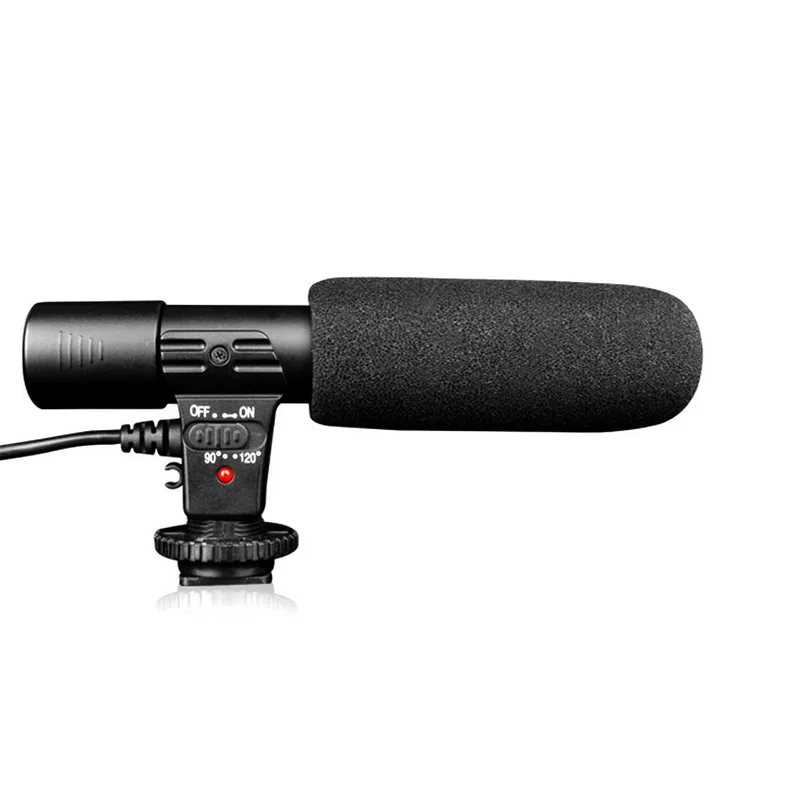 Mic-01 Camcorder Microphone 3.5mm Stereo Recording Interview Mic for DSLR Camera Video DV Nikon Sony Camera GoPro iphone