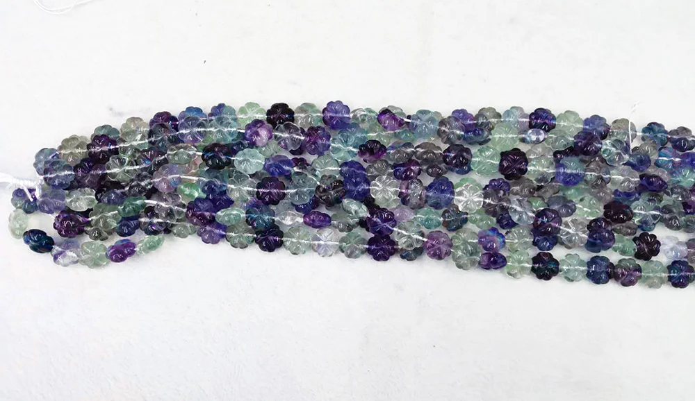 2pcs Natural 15mm Fluorite Rough Nugget Beads 15.5