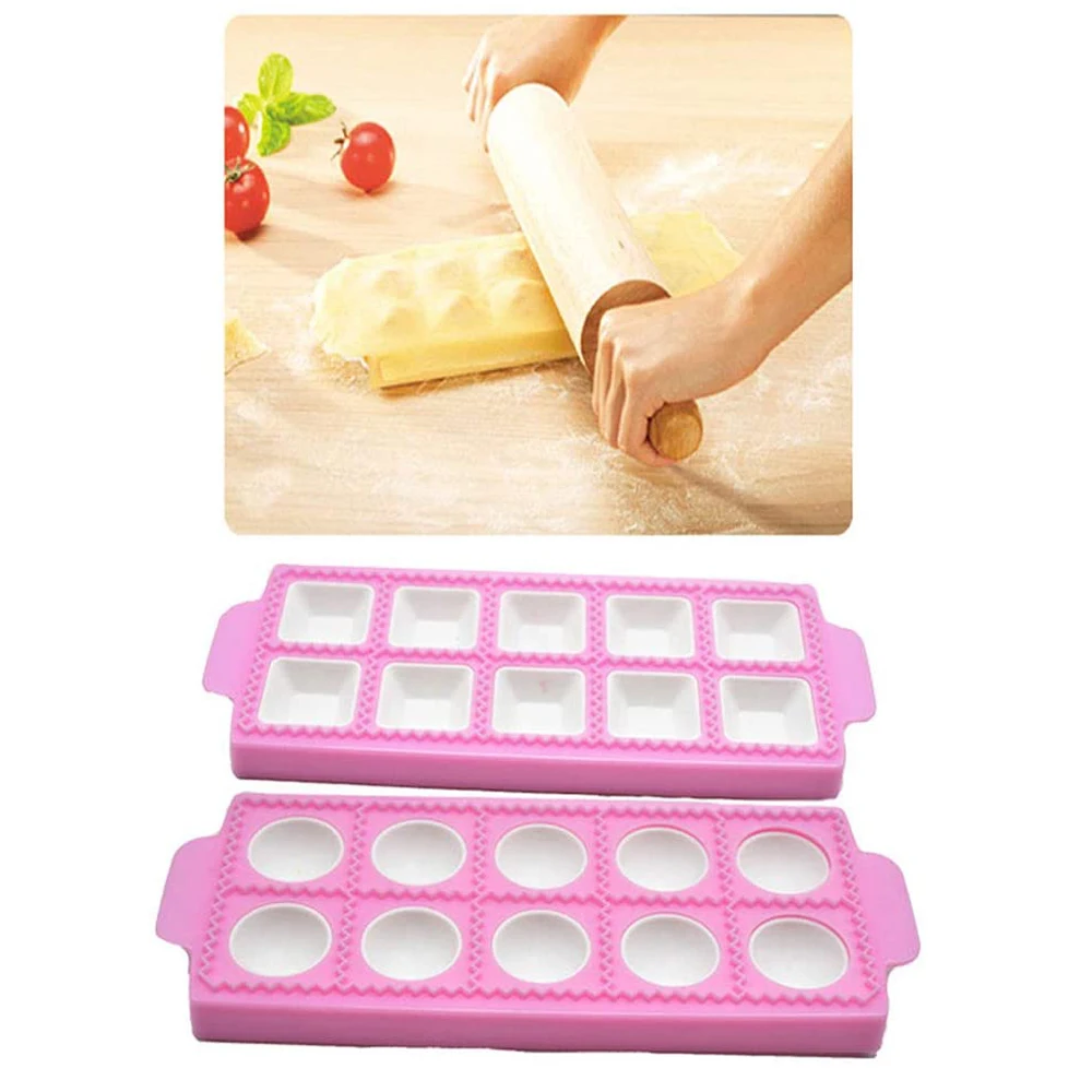 

DIY Baking Tools Italian Dumplings Mold Multifunction Plastic Ravioli Mould Fondant Cake Decor Mousse Chocolate Silicone Mold