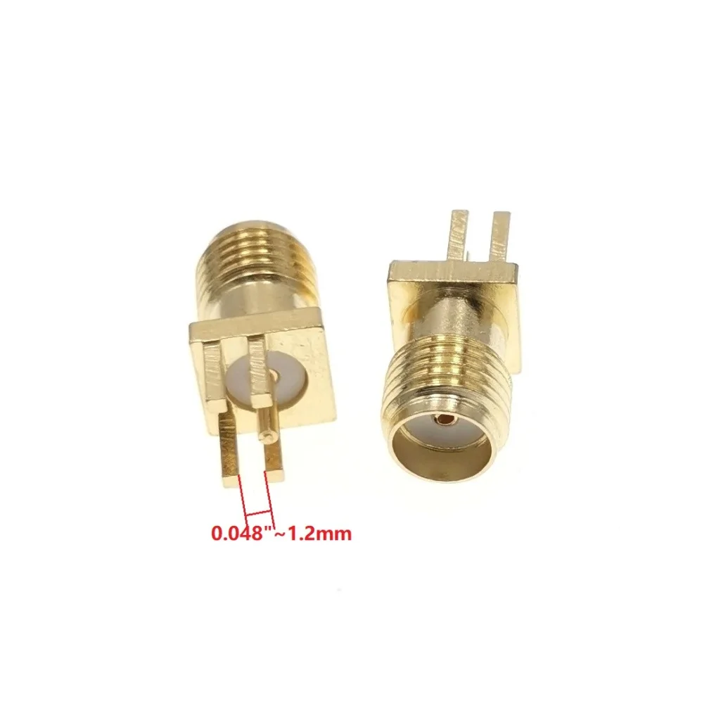 100Pcs Gold Sma-buchse Lot PCB Clip Kante Montieren RF Adapter Stecker 0,062 ''oder 0,048" 0,031"