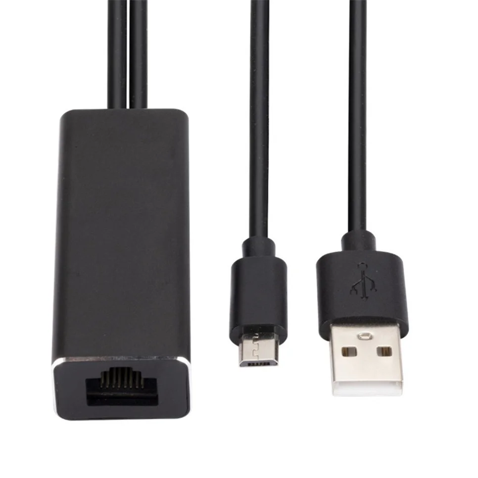 BGGQGG USB Ethernet Adapter USB 2.0 MICRO USB to Network Card Adapter 100MB for Fire TV Stick TV Card Without Buffer