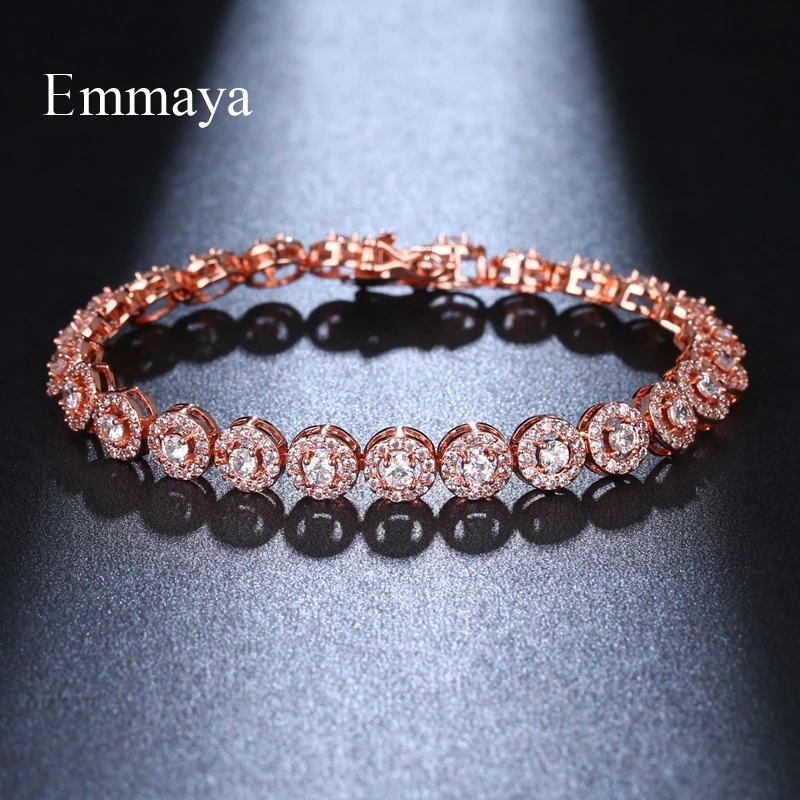 EMMAYA Season Arrival Dazzling Jewelry Three Colors Choice Round-shape Cubic Zircon Exquisite Bracelet For Female In Party