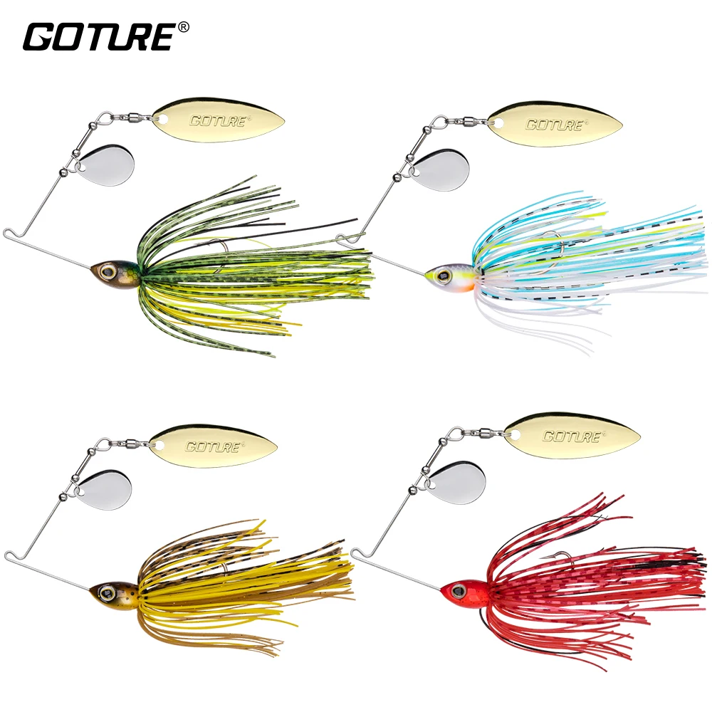 

Goture 4pcs A+ Quality Fishing Lure Spinner Baits Colorado Willow Blades Freshwater Fast Search spinnerbait