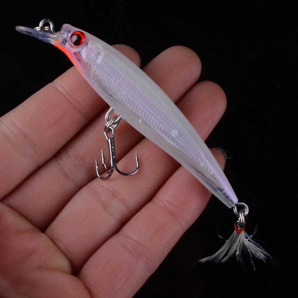 Fishing Lure Minnow Wobblers Pencils Hard Bait with Feather Hooks Fishing Tackle 7G 9CM Isca Artificial Bait Crankbaits Swimbait