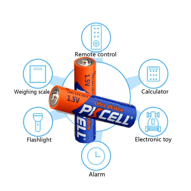 24PCS 1.5V AAA LR03 AM4 E92 140MIN and 24PCS LR6 AA E91 AM3 UM3 MN1500 360MIN alkaline dry battery for Electronic-Thermometer