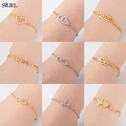 Stainless Steel Love Heart Infinity Bracelets For Women Party Gift Fashion Joyas de Charm Bracelets Jewelry Valentine's Gift