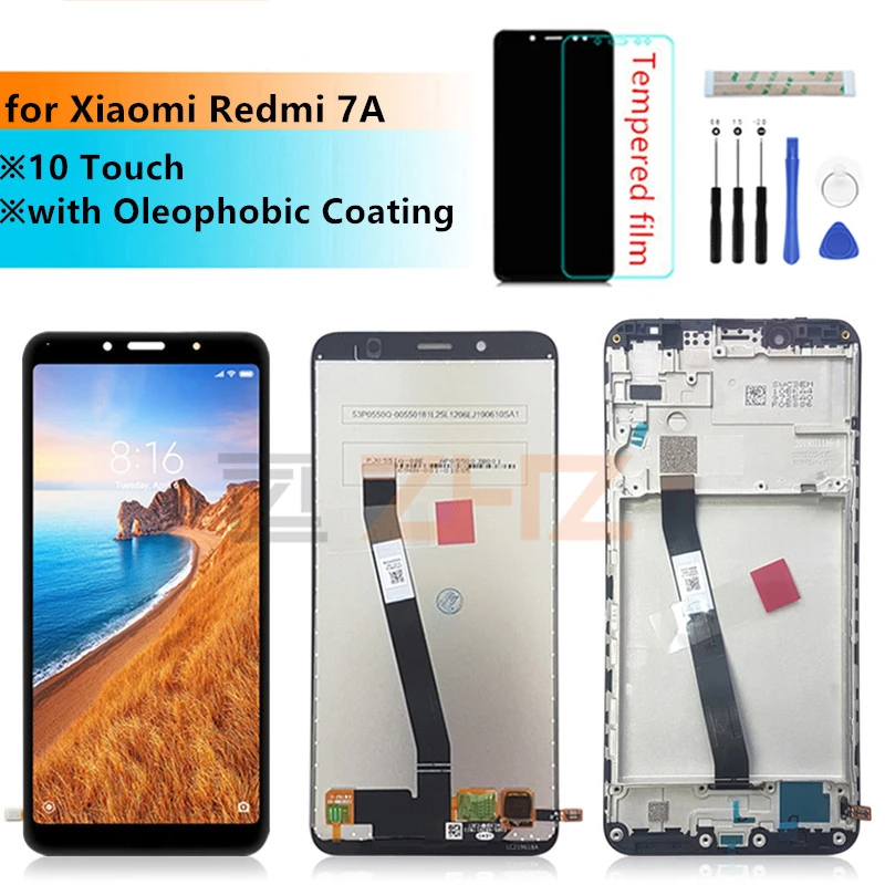 For Xiaomi Redmi 7A LCD Display Touch Screen Digitizer Assembly With Frame For Redmi 7a Display Replacement Repair Parts