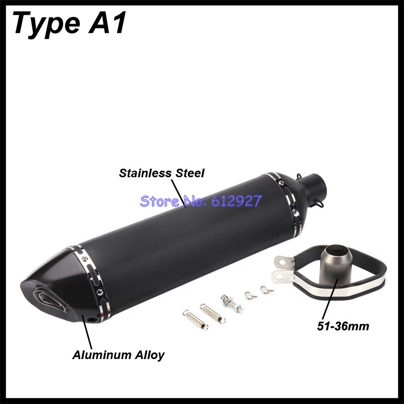 Length 570mm Inlet 51mm Motorcycle Exhaust Pipe Muffler Escape Moto Motorbike Slip On Universal for Tmax Xmax Nmax MSX PCX etc