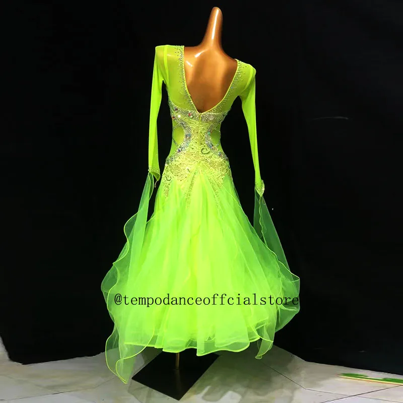 Custom Made Women Swing Tango Waltz Smooth US8 Dance Competition Dress Lady Ballroom Dance Dress Competition Dress Gradation