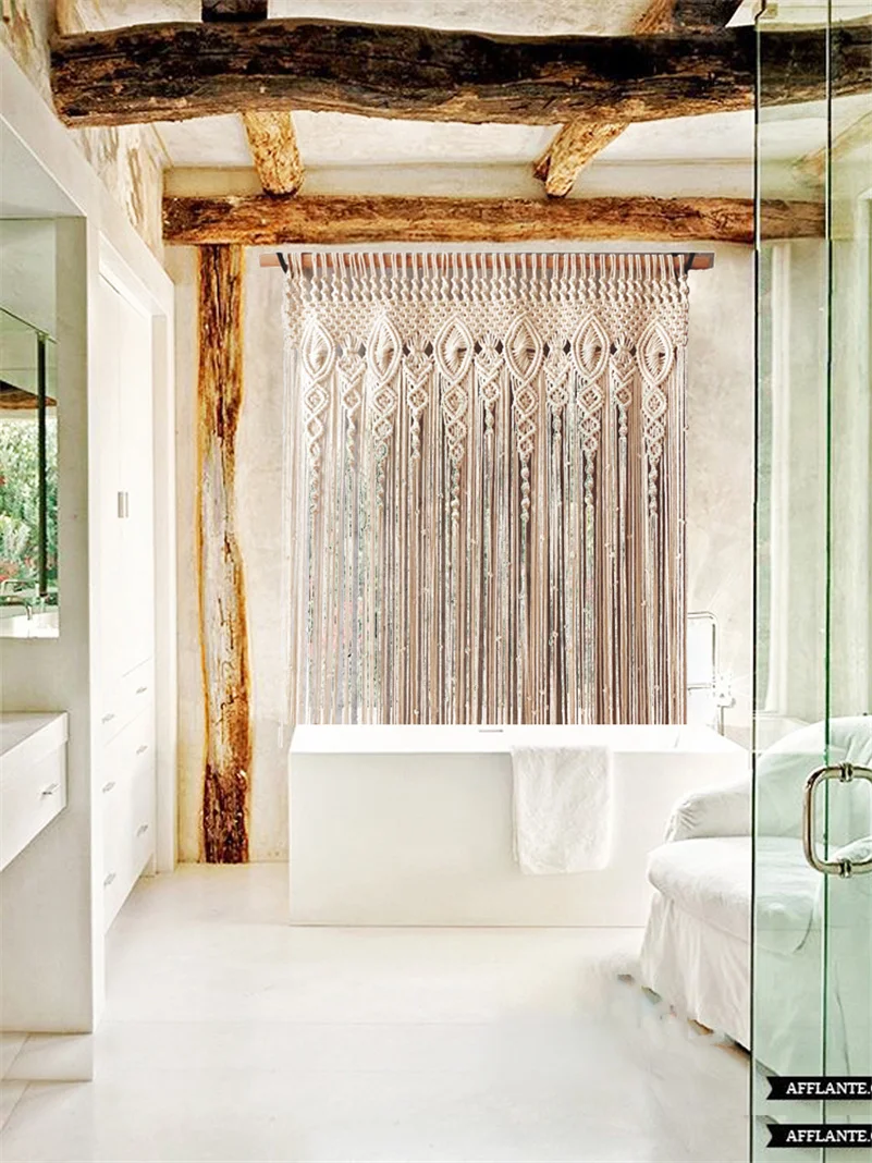 Rideau De Porte En Macramé - Tapisserie Murale Bohème - 100% Coton - Fait Main Inde
