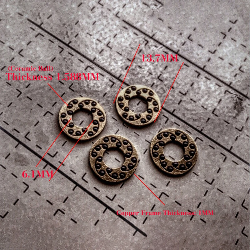 2pcs Copper Frame Bearing Manual FLIPPER Quick Open Ceramic Bearings Silicon Carbide Ceramic Ball Green Thorns DIY Replacement