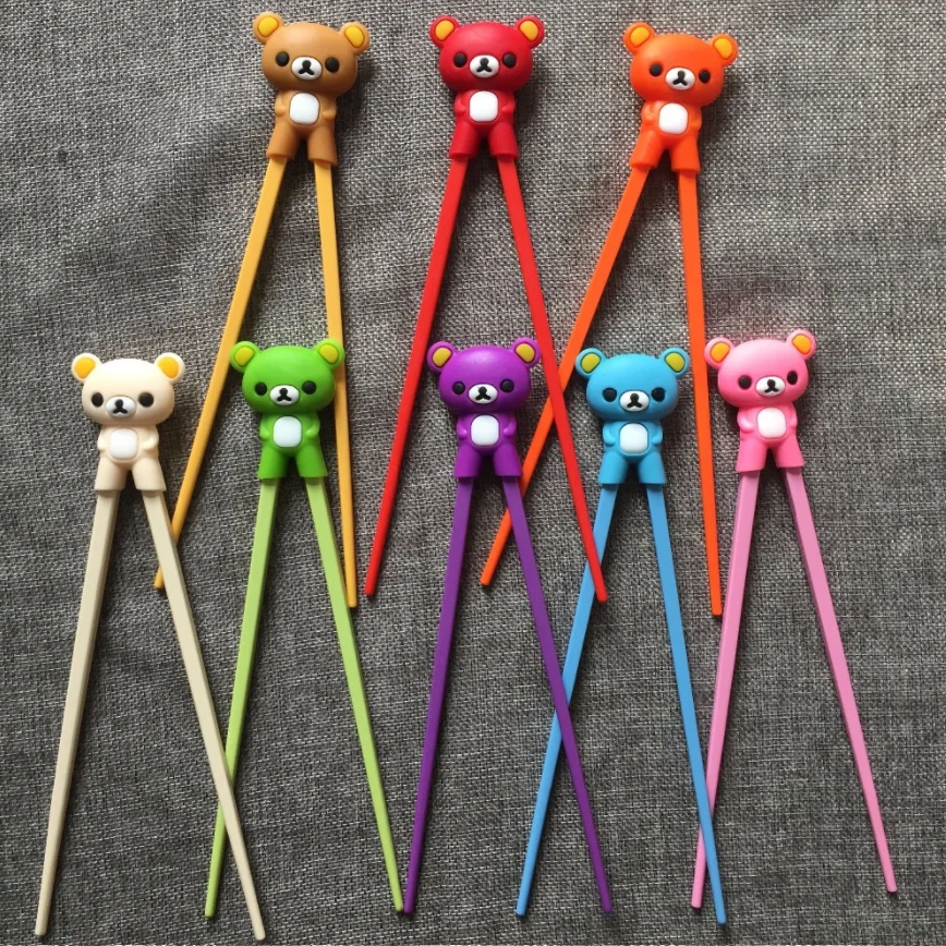 1 Pair Multi Color Cute Bear Panda Cat Learning Training Chopsticks For Kids Children Chinese Chopstick Learner Gifts