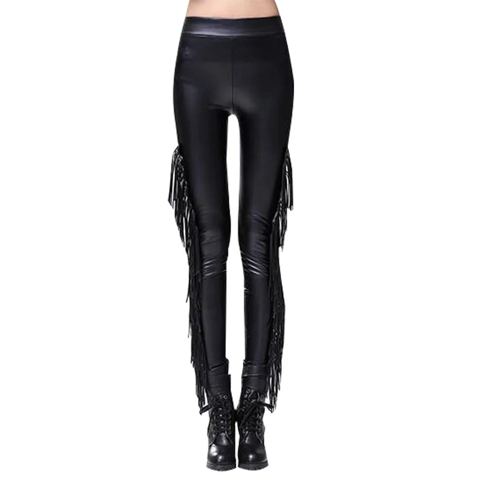 90s aesthetic Gothic Leggins Sexy Legging Gothique Punk Rock Tassel Fringe Steampunk Ladies Warm Leggings Velvet Leggings indie