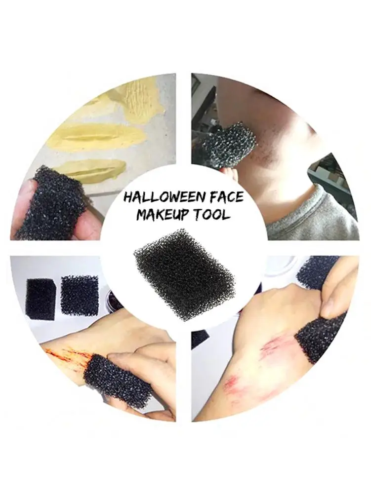 1pc Hot Sale Black Dot Painting Sponge Halloween Face Makeup Tool Special Effect Painting Scrubbing Tool