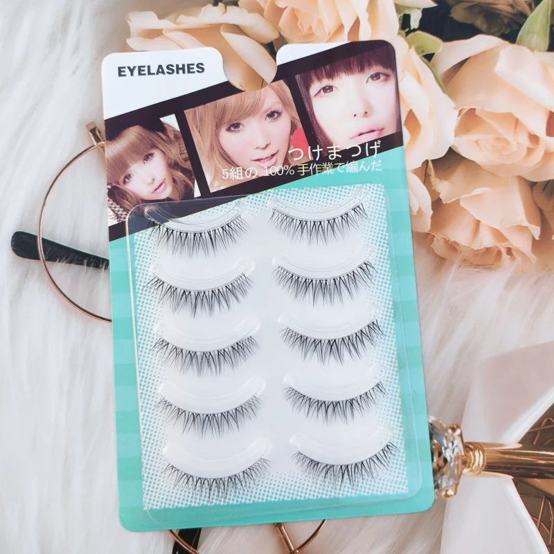 Slim Transparent Band 5 Pairs Makeup Natural Eyelashes Korean Eye Lashes Set Fluffy Soft Reusable Extension Wholesale