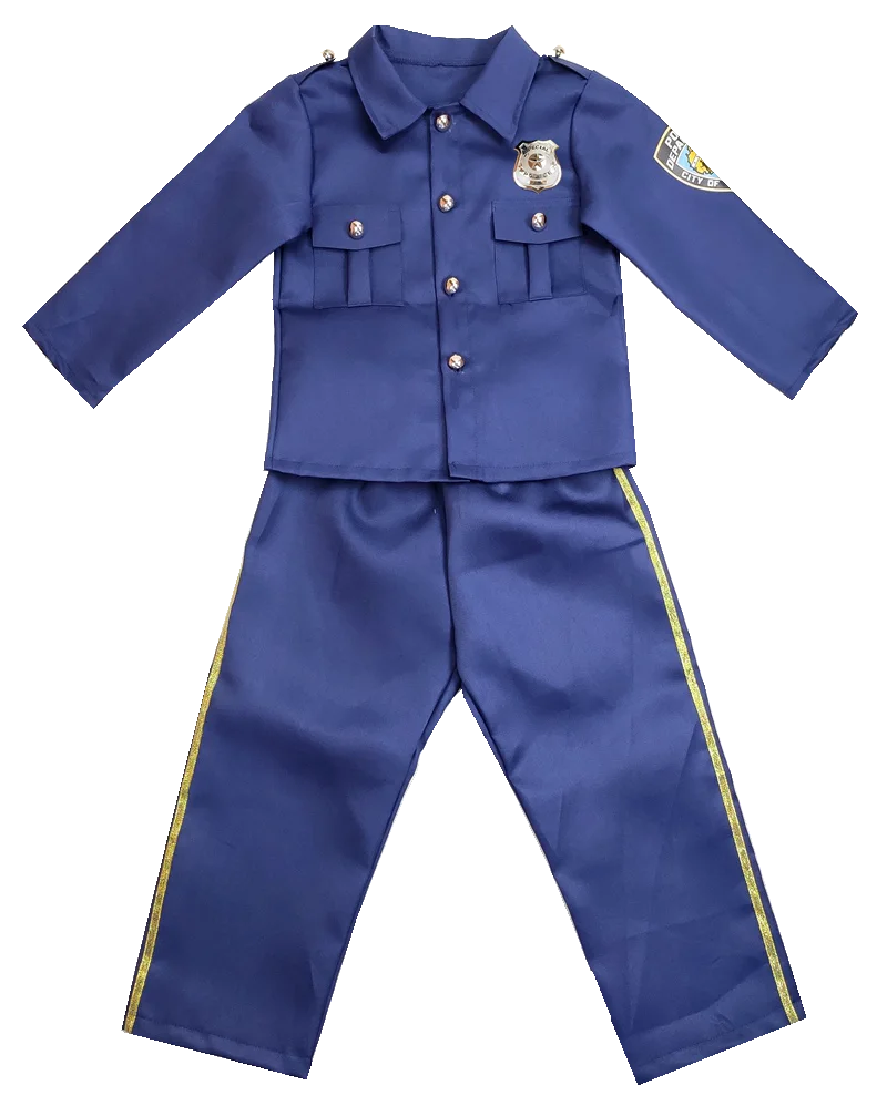 New York Police Cosplay Costume Carnival Party Boy Girl Policeman Clothes Set Constabulary 3-9years children police costume