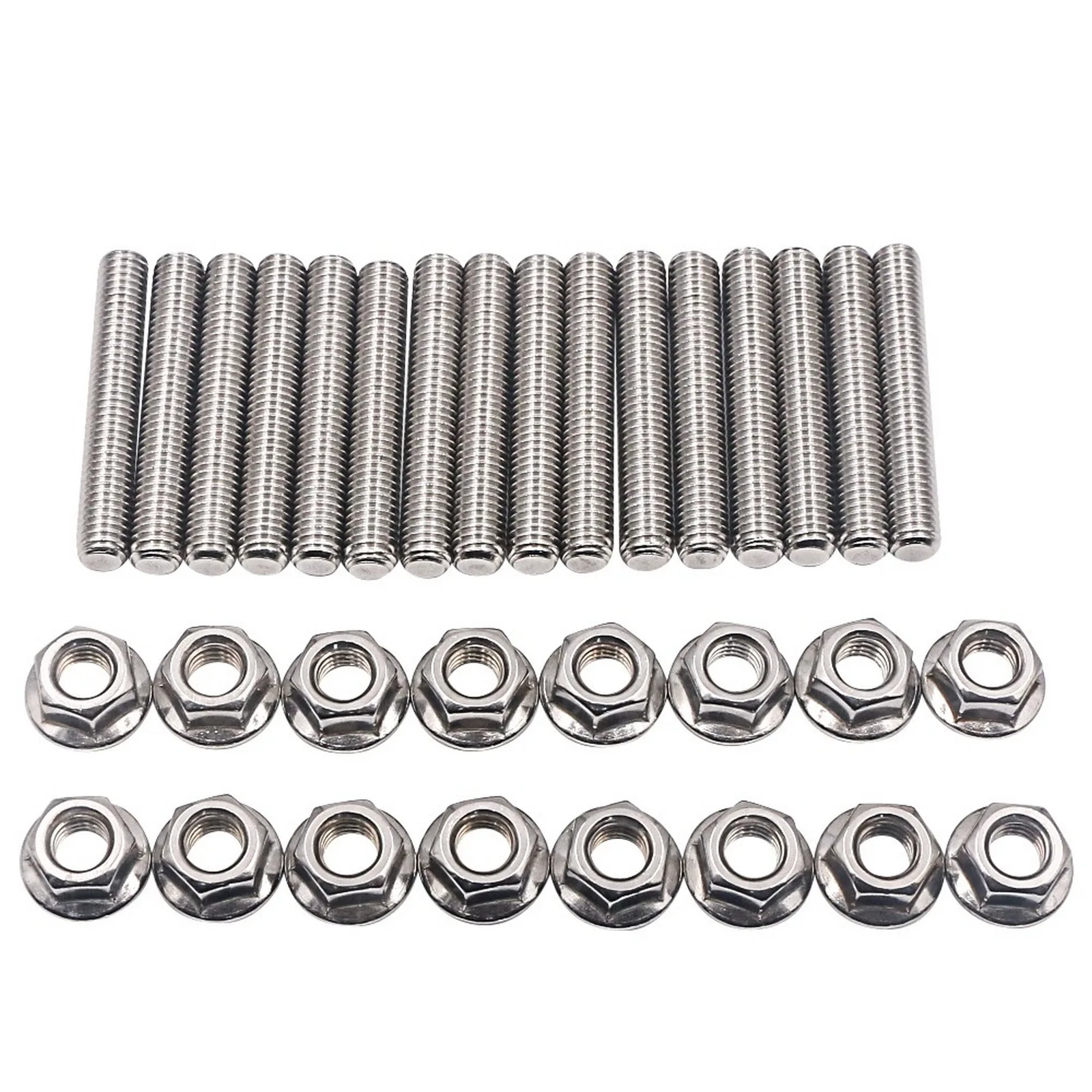 1 Set Stainless Steel Exhaust Manifold Bolts Nuts Kit for 4.6 and 5.4 Liter V8 Engines High Quality Car Repair Accessories