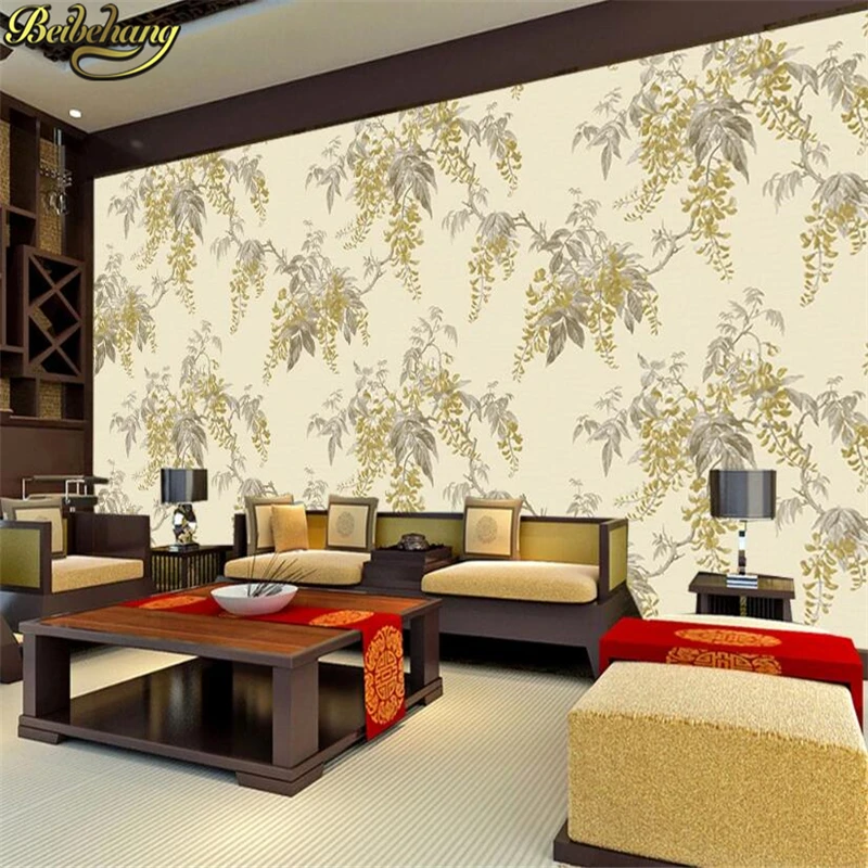 beibehang Custom Photo Wallpaper Modern Infinite Stitching Medicine Flower Painting Mural Wall Paper Living Room TV Bedroom Home