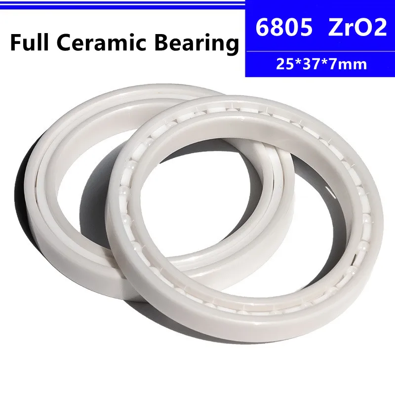 

4pcs/10pcs ZrO2 ceramic bearing 6805 25*37*7mm Zirconia Full Ceramic Deep Groove Ball Bearing 25x37x7 mm