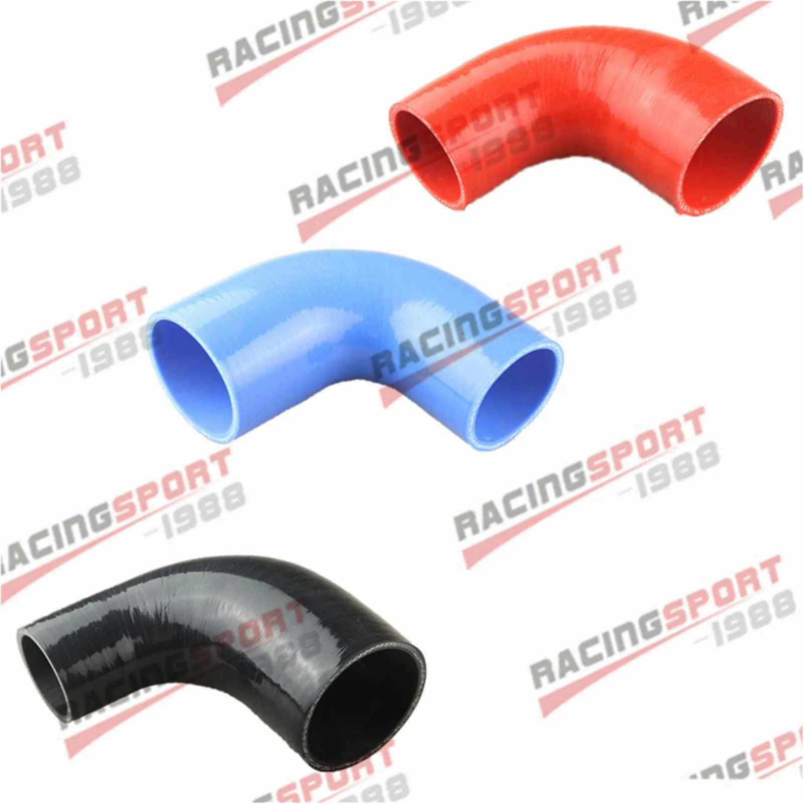 

3" 76mm To 2.5" 63mm 90 Degree Turbo Silicone Hose Coupler Pipe Black/Red/Blue