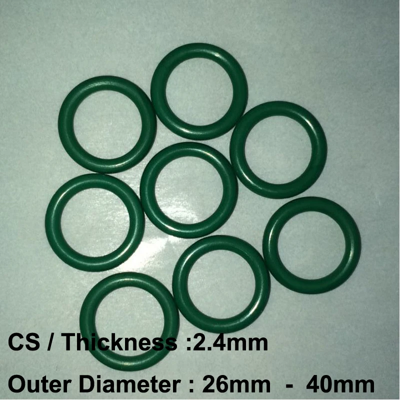 

100 PCS Rubber ORing O-Ring CS2.4mm x OD 26/27/28/29/30/31/32/33/34/35/36/37/38/39/40 Fluorine Rubber Gasket Seal FKM O Ring