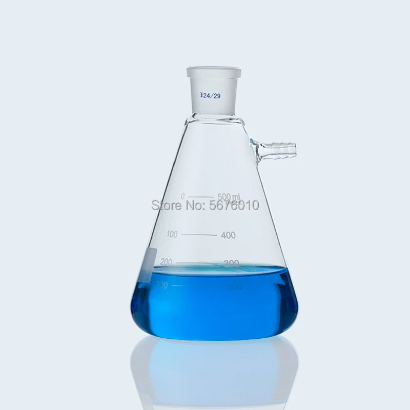 1PCS 25ml to 2000ml Glass Vacuum Grinding Mouth Filtration Suction Flask Laboratory Filter Bottle with Upper Nozzle