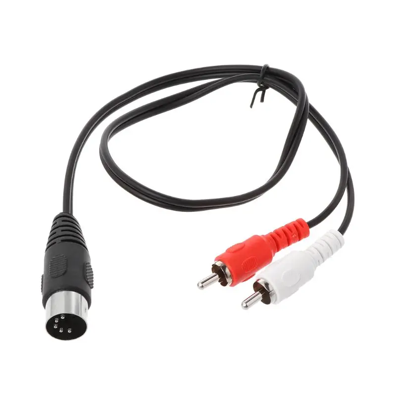 0.5M/1.5M 5 Pin Din Male to 2 RCA Male Audio Video Adapter Cable Wire Cord Connector for DVD Player WXTB